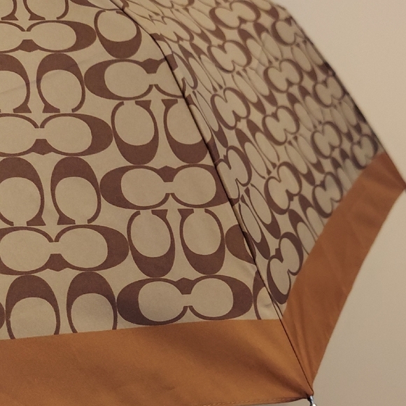 Coach Signature Umbrella, Brown & Tan - Picture 6 of 11
